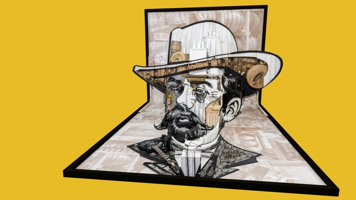 Jack Daniel - 3D Model, Anamorphosis 3D Model
