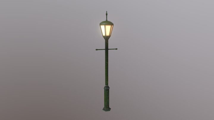 Victorian lamp 2k with emissive lightning 3D Model