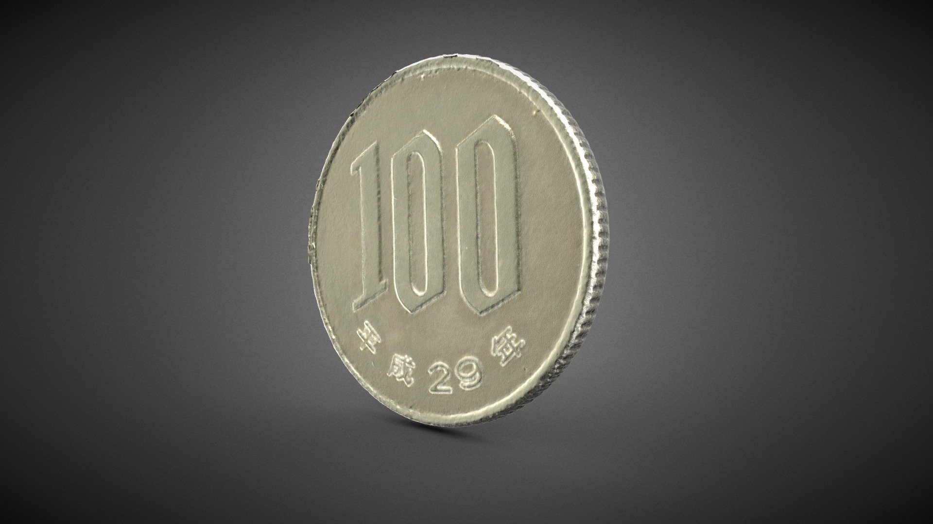 100yen coin scan 3D model by FacTrans [f495f99] Sketchfab