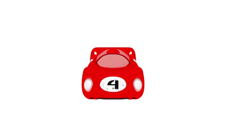 Vintage red racing car 3D Model