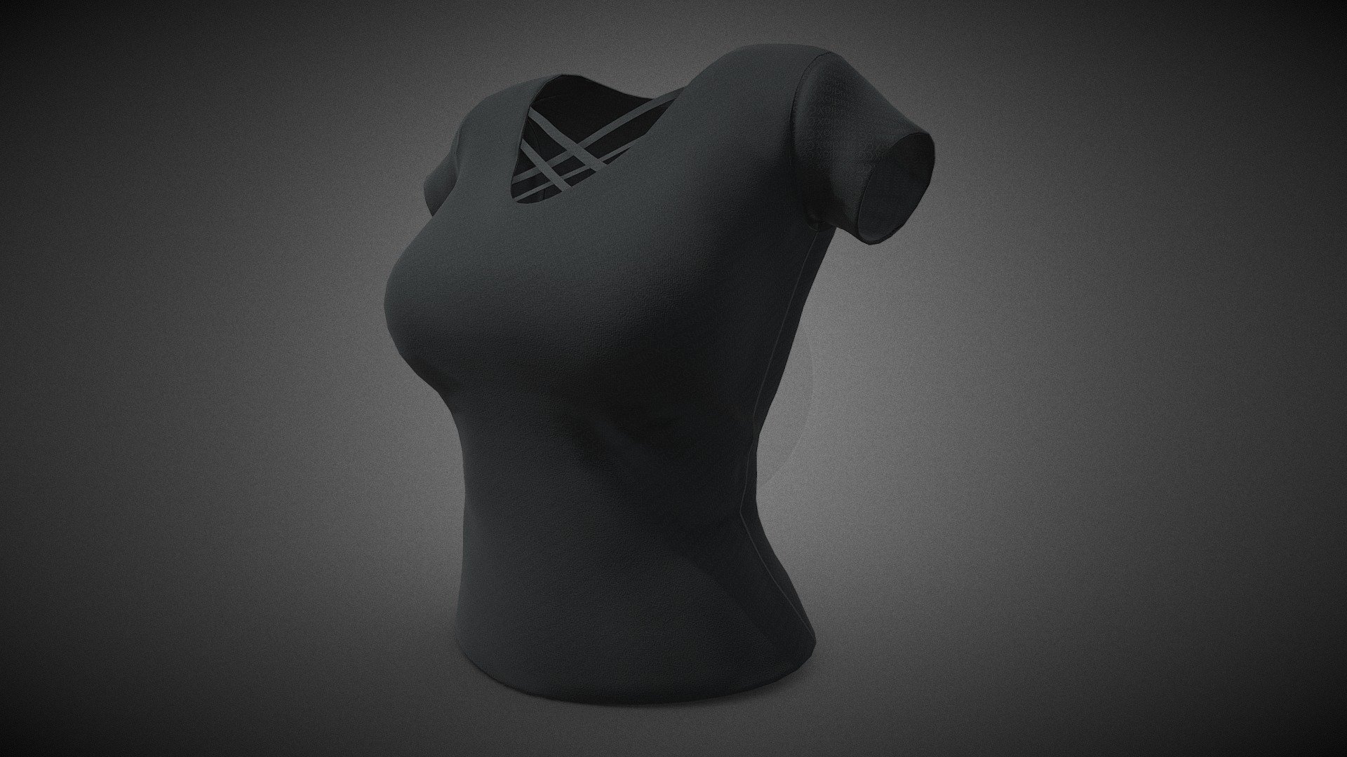 Female Black T-Shirt Style 1 - Buy Royalty Free 3D model by CG StudioX ...