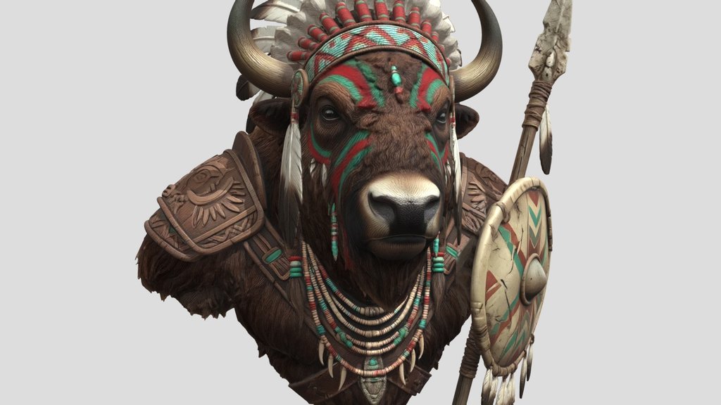 american bison Indian War Chief