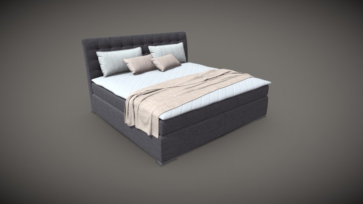 Modern Upholstered Bed 3D Model