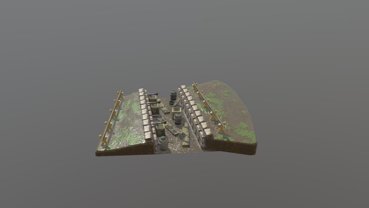 War Trench Diorama 3D Model