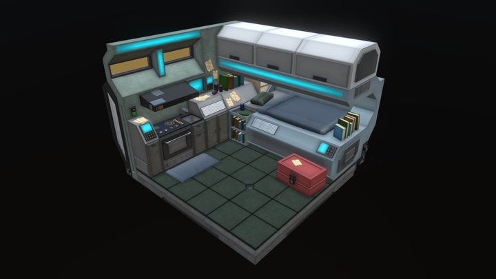 Futuristic Compact Room – Free 3D Model STL