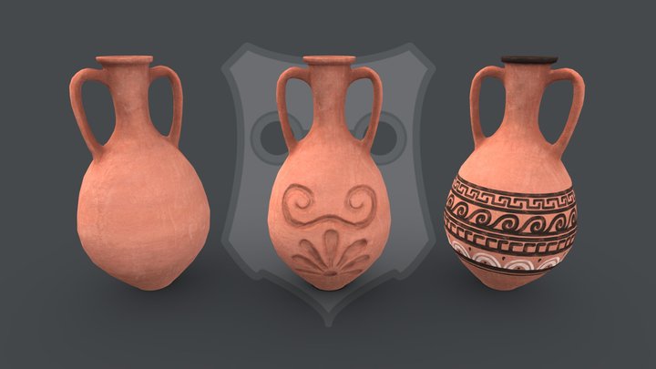 Pottery 5A Small Amphora 3D Model