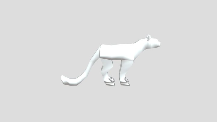 Simple Sculpted Beast Snow Leopard 3D Model