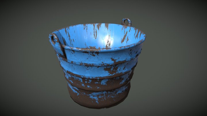 Rusty Metal Bucket 3D Model