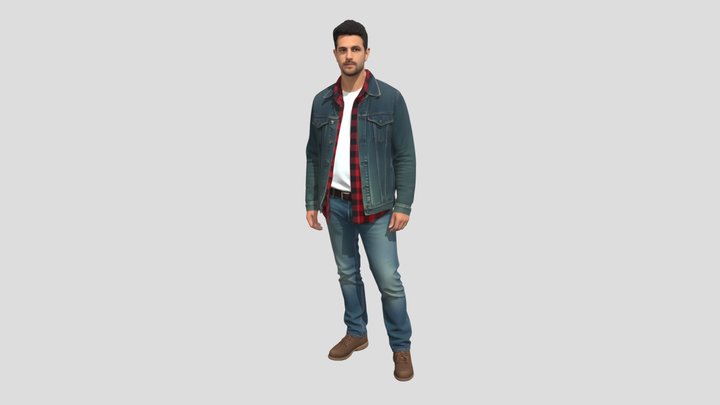 Casual Denim Layered Look – Modello 3D gratuito STL