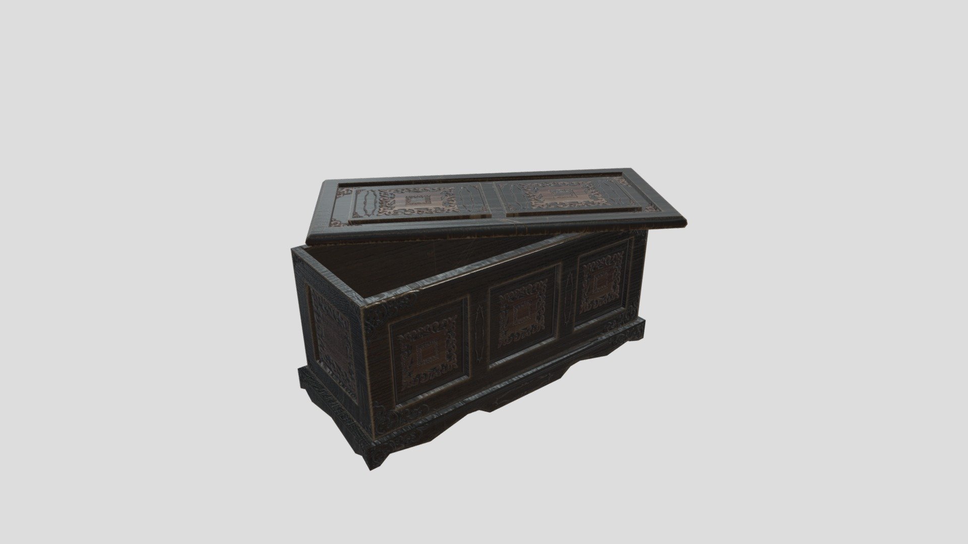 Black and Brown Ornamental Chest