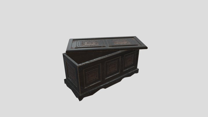 Black and Brown Ornamental Chest 3D Model