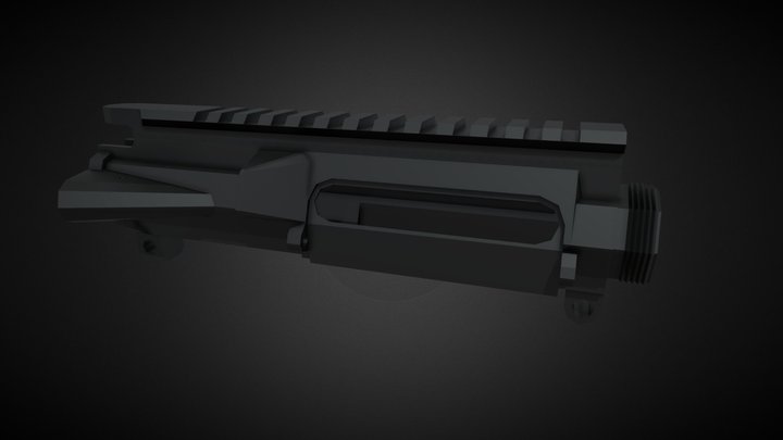 low-poly M4A1 Upper Receiver 3D Model