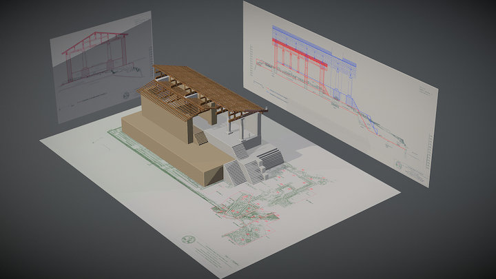 Ara della Regina - Sezioni fasi architettoniche 3D Model