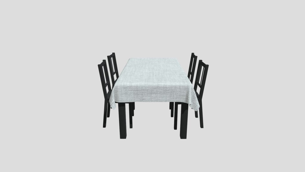 Chairs With Table And Tablecloth