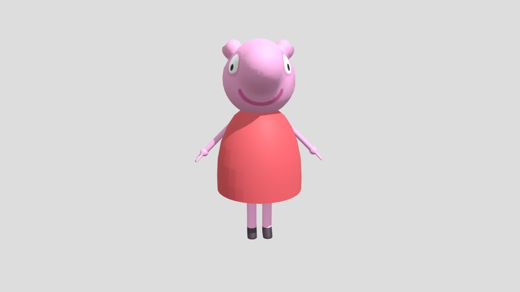 Peppa Pig model rigged mixamo for unity