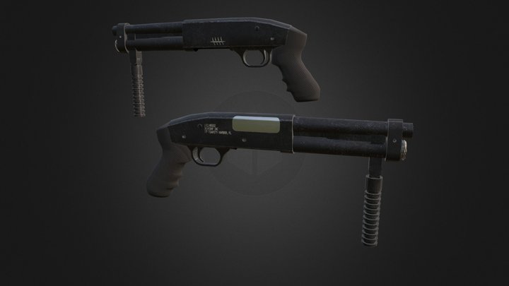 12 Gauge Shorty Shotgun 3D Model