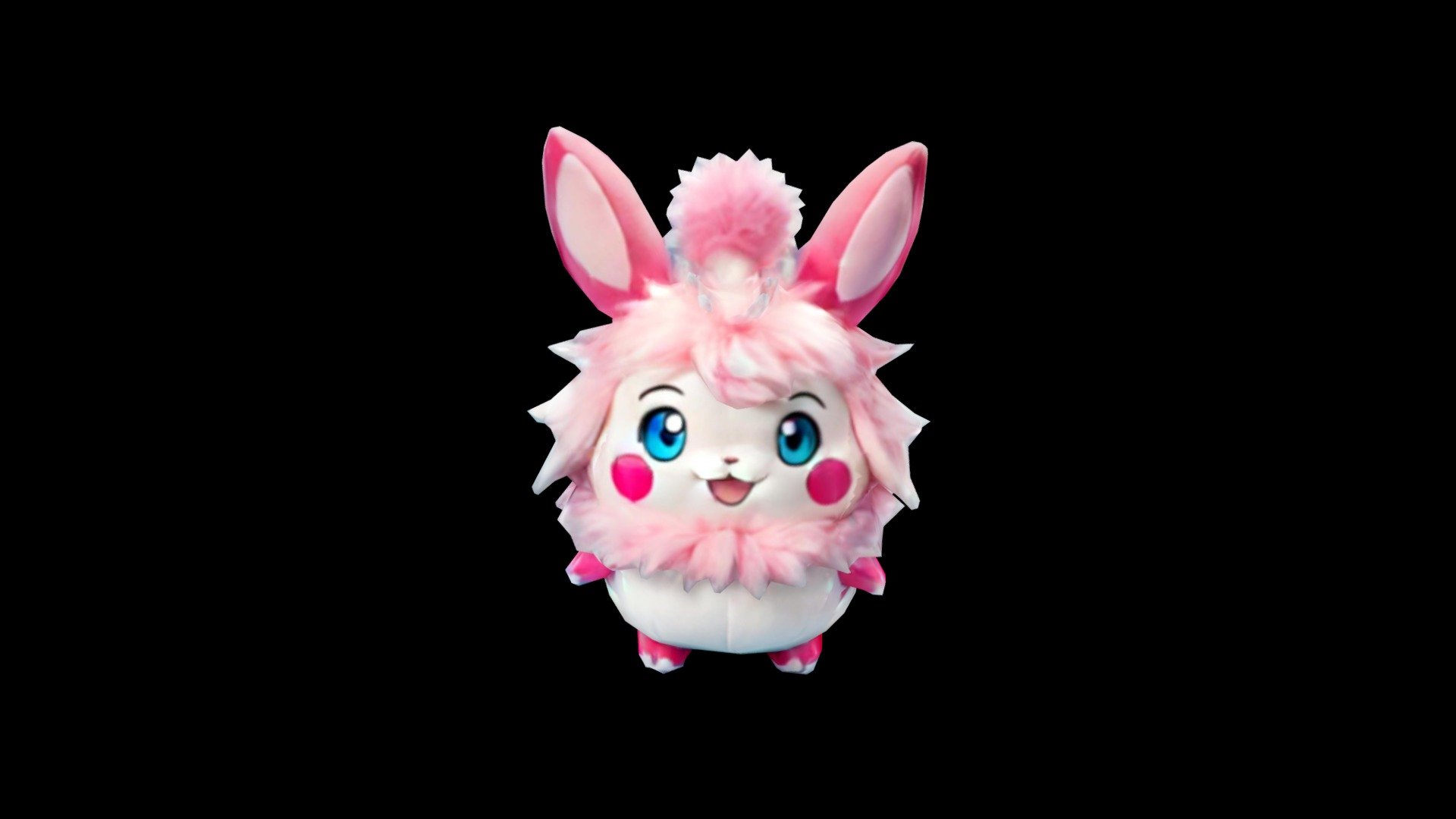 Pokémon Cottonee, a vibrant pink and white plush - Download Free 3D ...