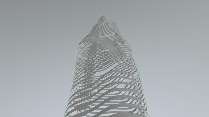 Balustrade surface type by curvature. Tower A 3D Model