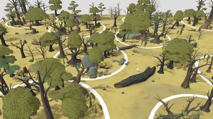 Dry forest 3D Model
