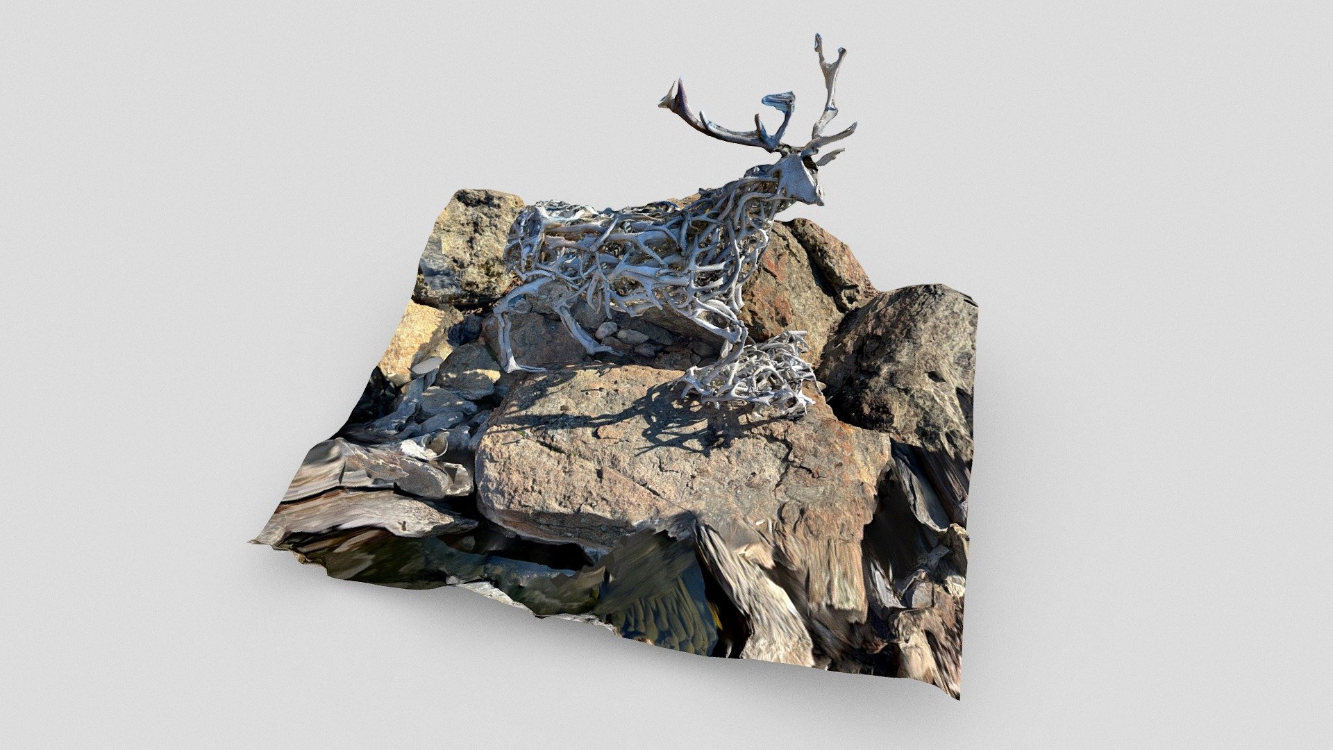 Deer scultpure, made entirely of shed antlers