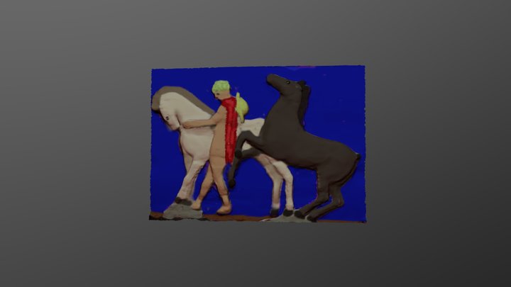 Parthenon Frieze Block W13 Polychromy 3D Model