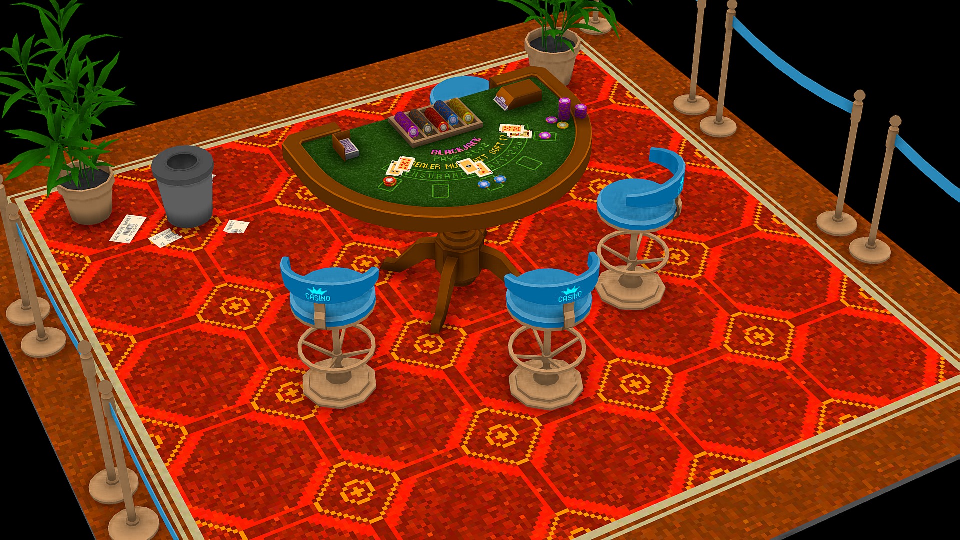 3D model Casino BlackJack - This is a 3D model of the Casino BlackJack. The 3D model is about background pattern.