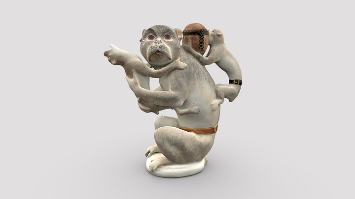 Meissen Monkey Teapot 3D Model