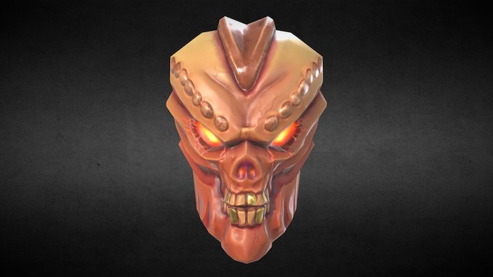 B2C3 Skull Low 3D Model