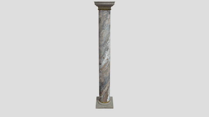 Grey Marbre Column 3D Model