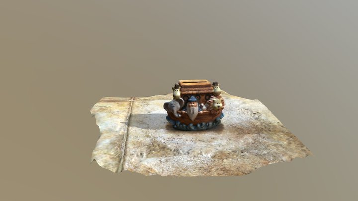 Boat with Animals 3D Model