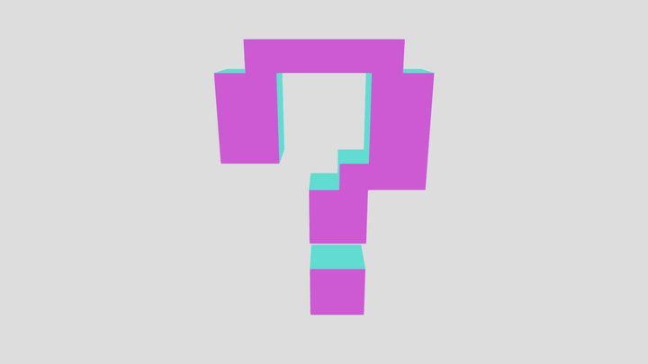 Retro Pixel Question Mark 3D Model