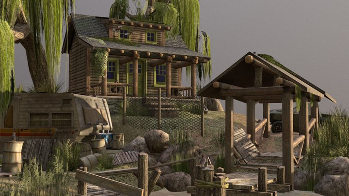 DAE Diorama - Swamp loner 3D Model