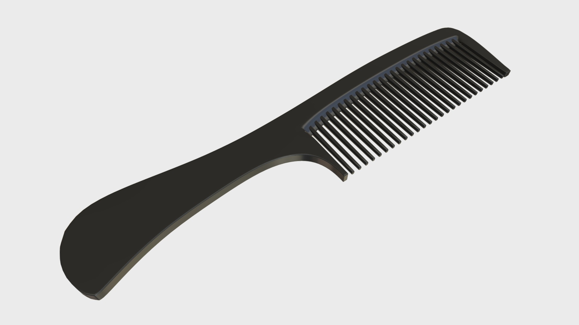 3D model Hair comb with handle - This is a 3D model of the Hair comb with handle. The 3D model is about a black and silver knife.