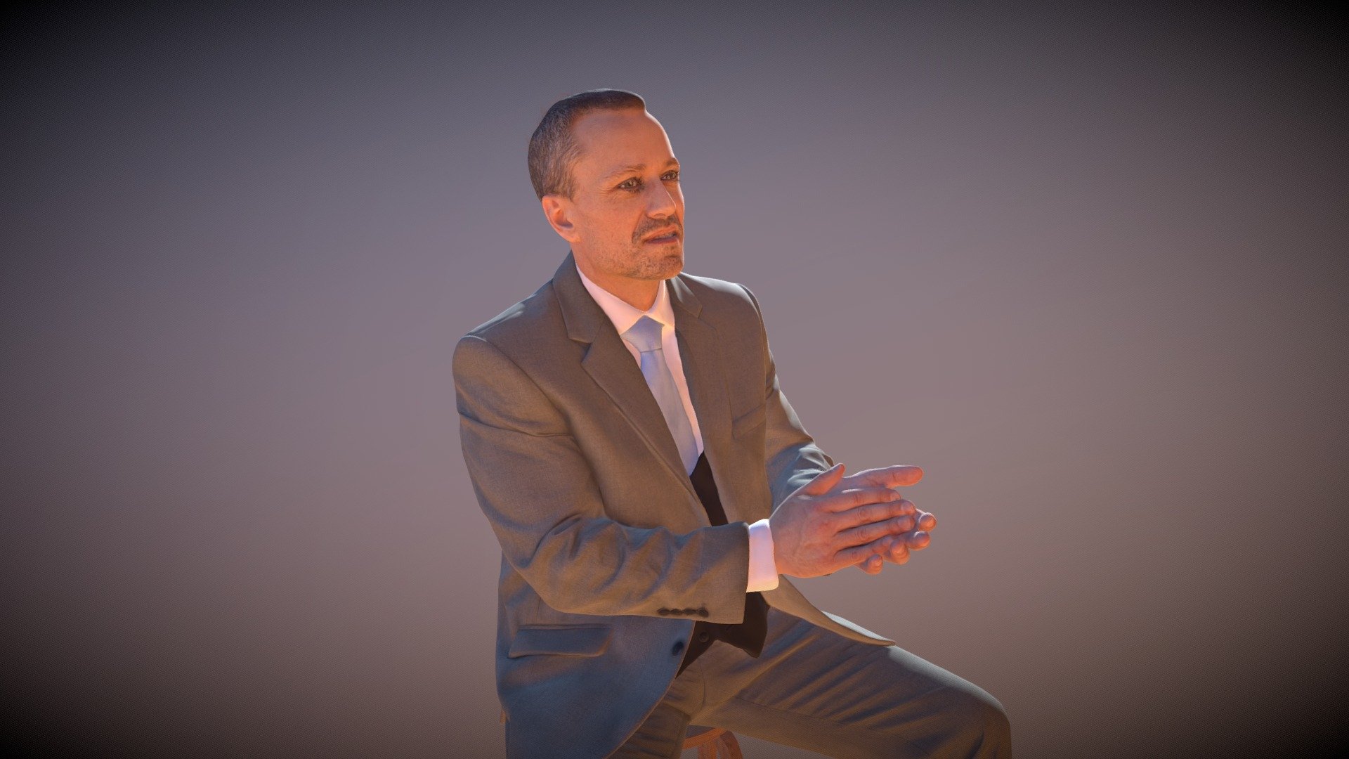 Elegant Sitting Business Man Francis Clapping