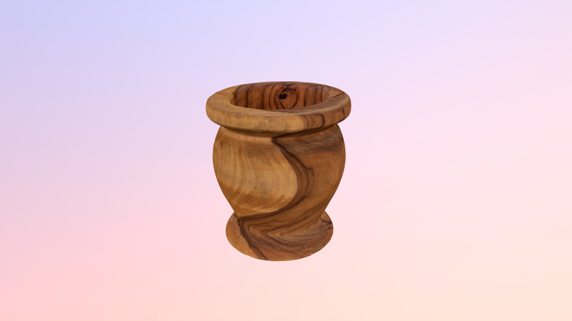 3D model Wooden Cup - This is a 3D model of the Wooden Cup. The 3D model is about a brown vase with a handle.