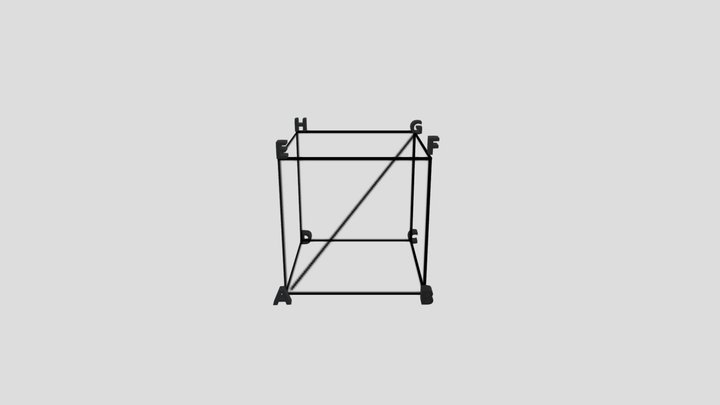kubus diagonal ruang 3D Model