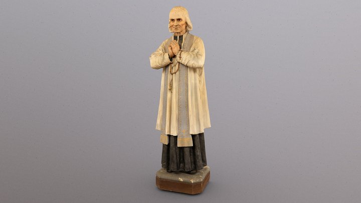 Statue platre Saint Jean-Marie Vianney 3D Model