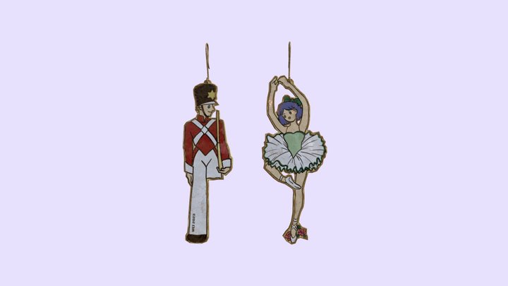 Earrings of Tin Soldier and Ballerina 3D Model