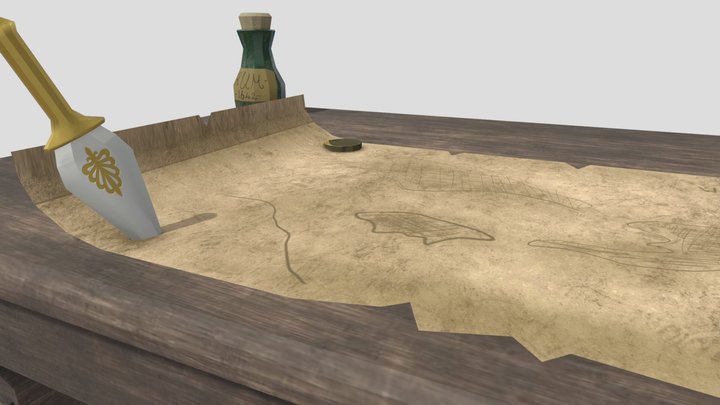 Pirate Captain's Desk 3D Model