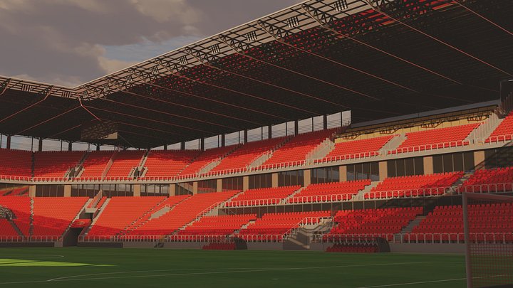 New Widzew Lodz Stadium Concept 3D Model