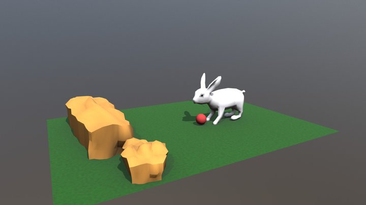 Rabbit and Ball 3D Model