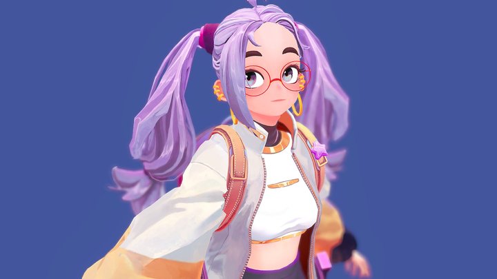 Vtubergirl_Maya(AI and handpainting) 3D Model