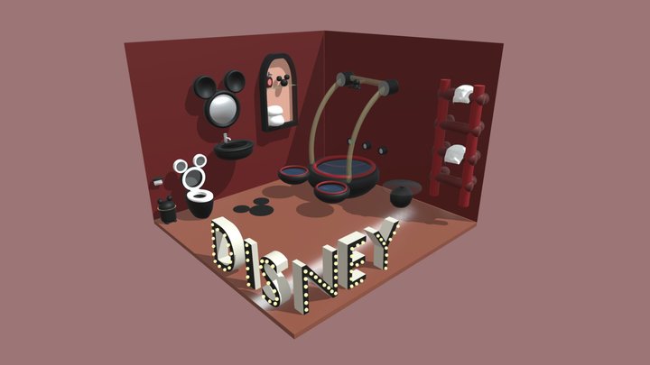 Mickey Mouse Bathroom 3D Model