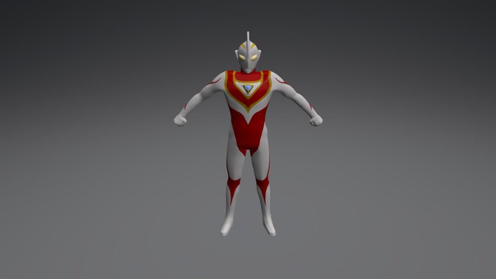 Ultraman Gaia Higher Poly 3D Model