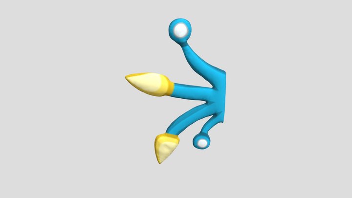 Aztec glyph of water Mesoamerican native writing 3D Model