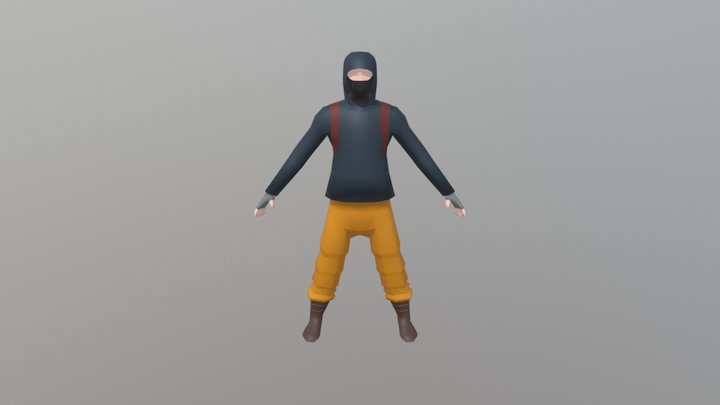 low poly antisocial / hood man 3D Model