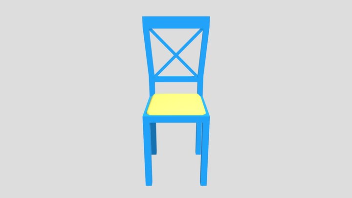 Greek Dining Chair Blue2 3D Model