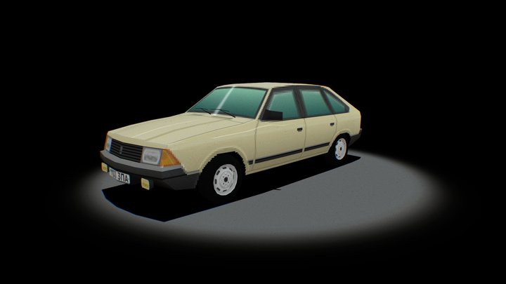 Moskvich-2141 (PS 1 Low-poly) 3D Model
