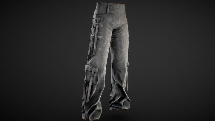 Modern Tech-wear Pants 3D Model