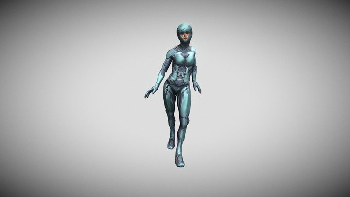 Female Spacetrooper Animation 3D Model